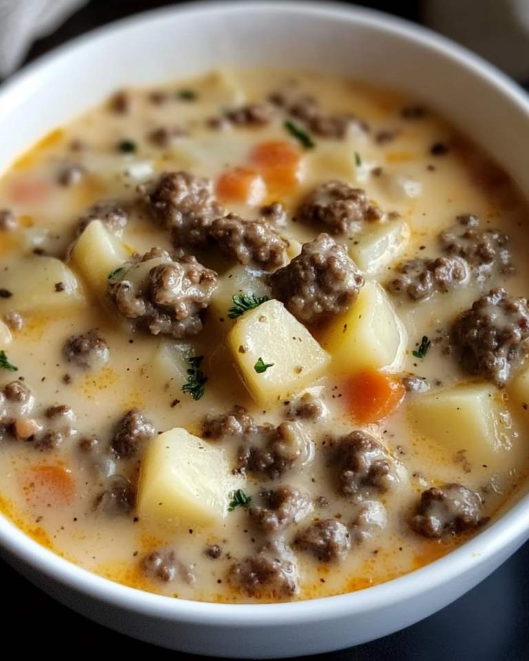 Crockpot Creamy Potato & Hamburger Soup