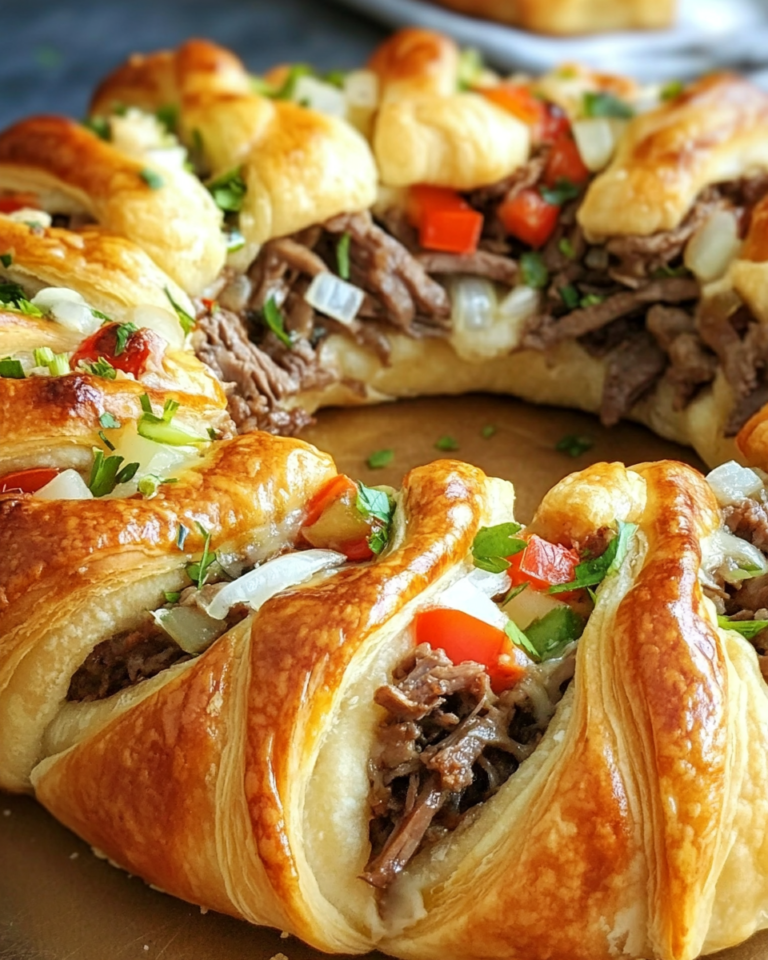 Philly Cheesesteak Crescent Ring