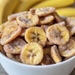 Crispy cinnamon-sugar air fryer banana chips