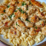 Creamy Garlic Butter Chicken & Rotini in Parmesan Sauce