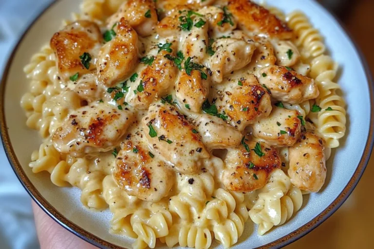 Creamy Garlic Butter Chicken & Rotini in Parmesan Sauce