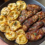 One-Skillet Garlic Butter Steak & Cheese Ravioli