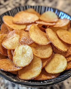 Air Fryer Apple Chips with Cinnamon Sugar