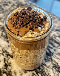 Peanut Butter Cup Protein Overnight Oats