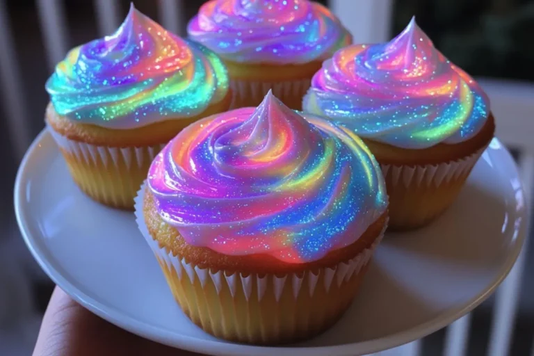 Neon Glow Galaxy Cupcakes