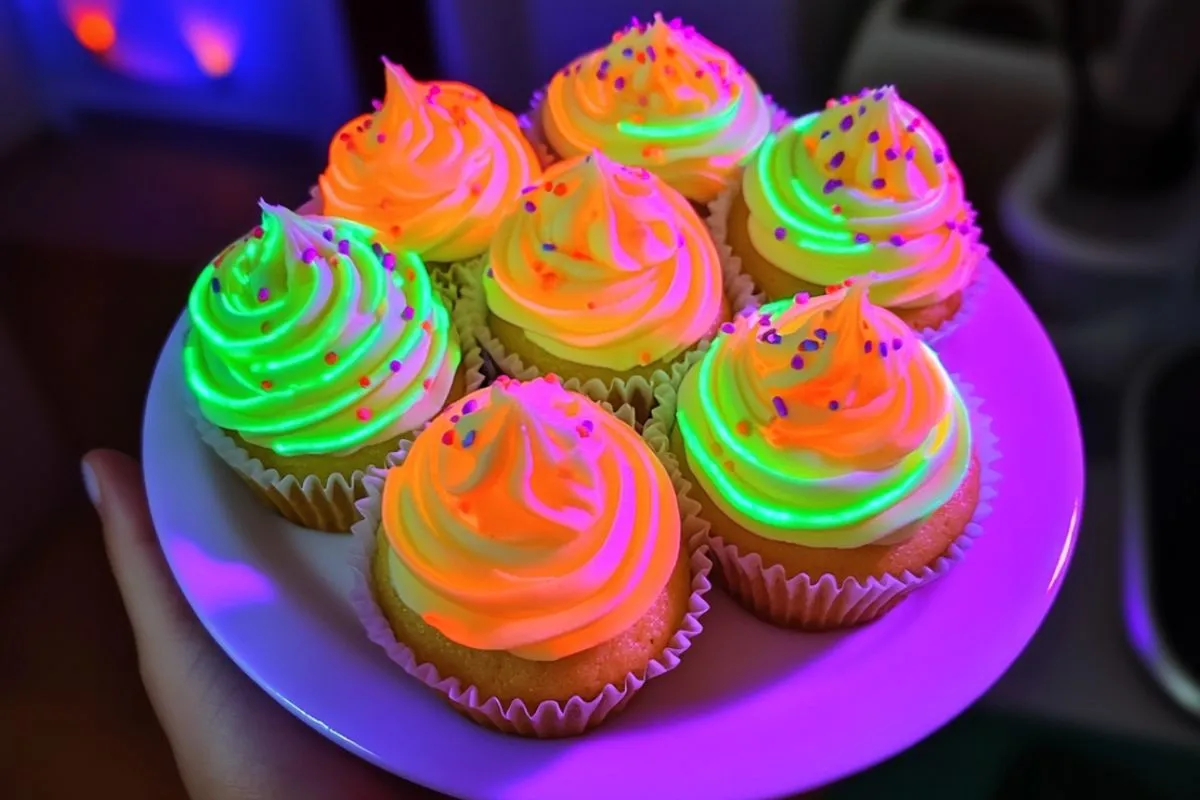 Neon Dream Glow Cupcakes