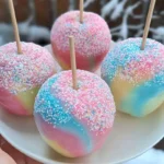 Cotton Candy Swirl Candy Apples