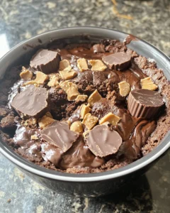Peanut Butter Cup Microwave Protein Mug Cake