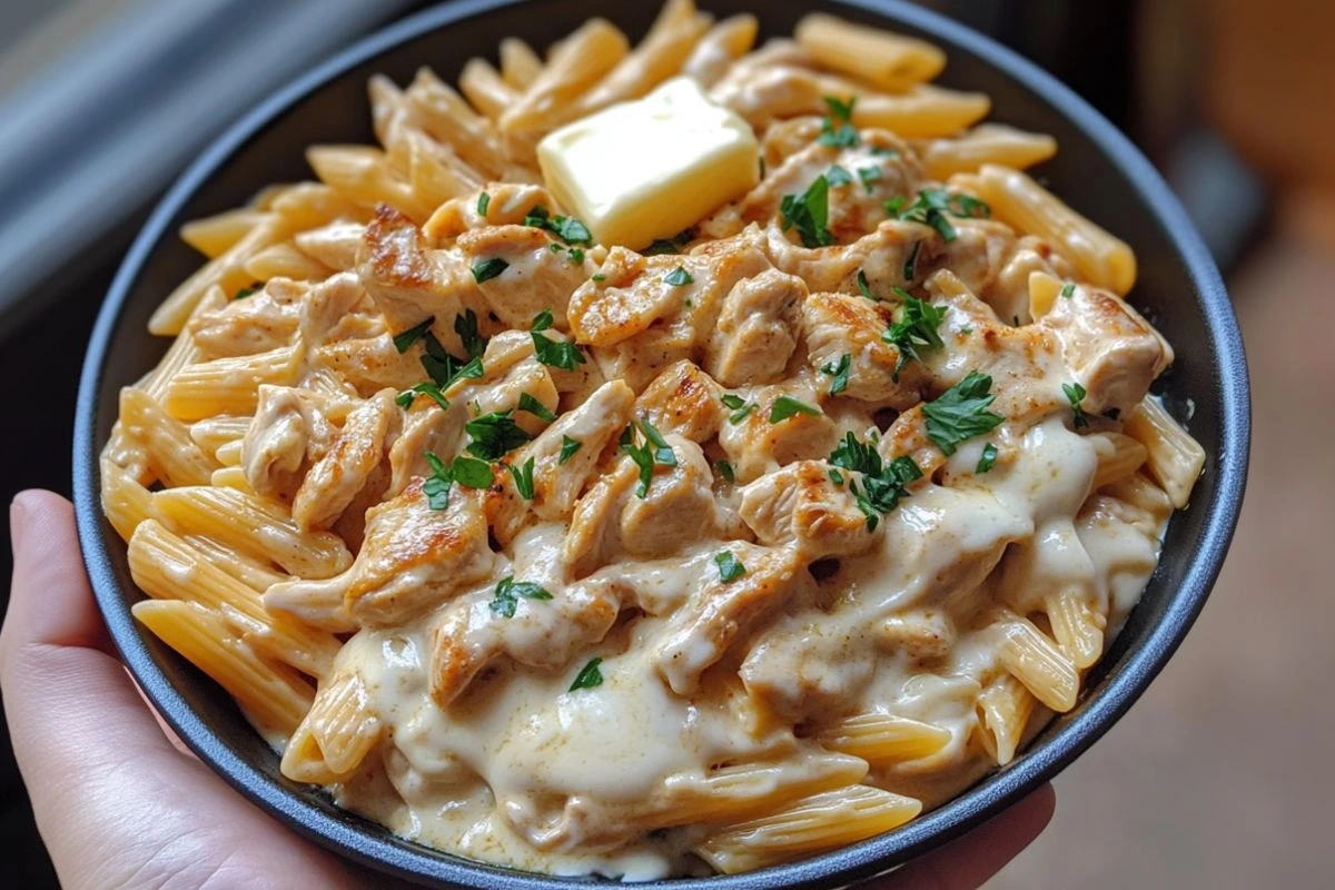 Creamy Smoky White Cheddar Honey Butter Chicken Pasta Skillet Recipe