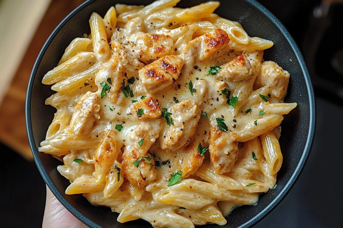 Creamy Smoky White Cheddar Honey Butter Chicken Pasta Skillet Recipe
