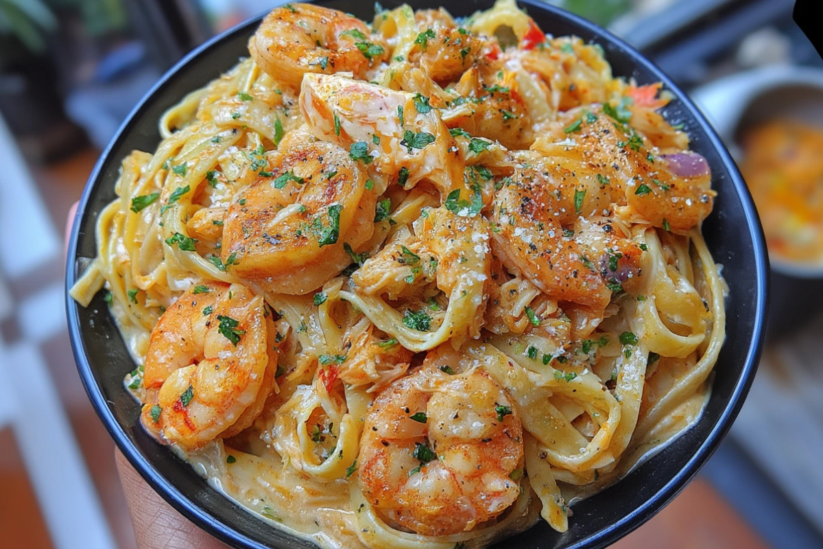 Shrimp & Crab Pasta with Creamy Cajun Sauce | Easy Cajun Seafood Pasta Recipe