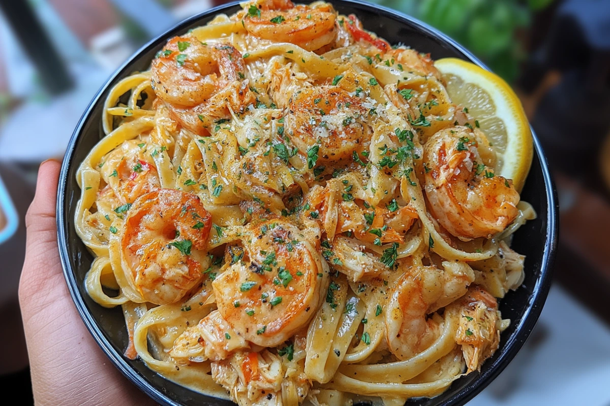 Shrimp & Crab Pasta with Creamy Cajun Sauce | Easy Cajun Seafood Pasta Recipe