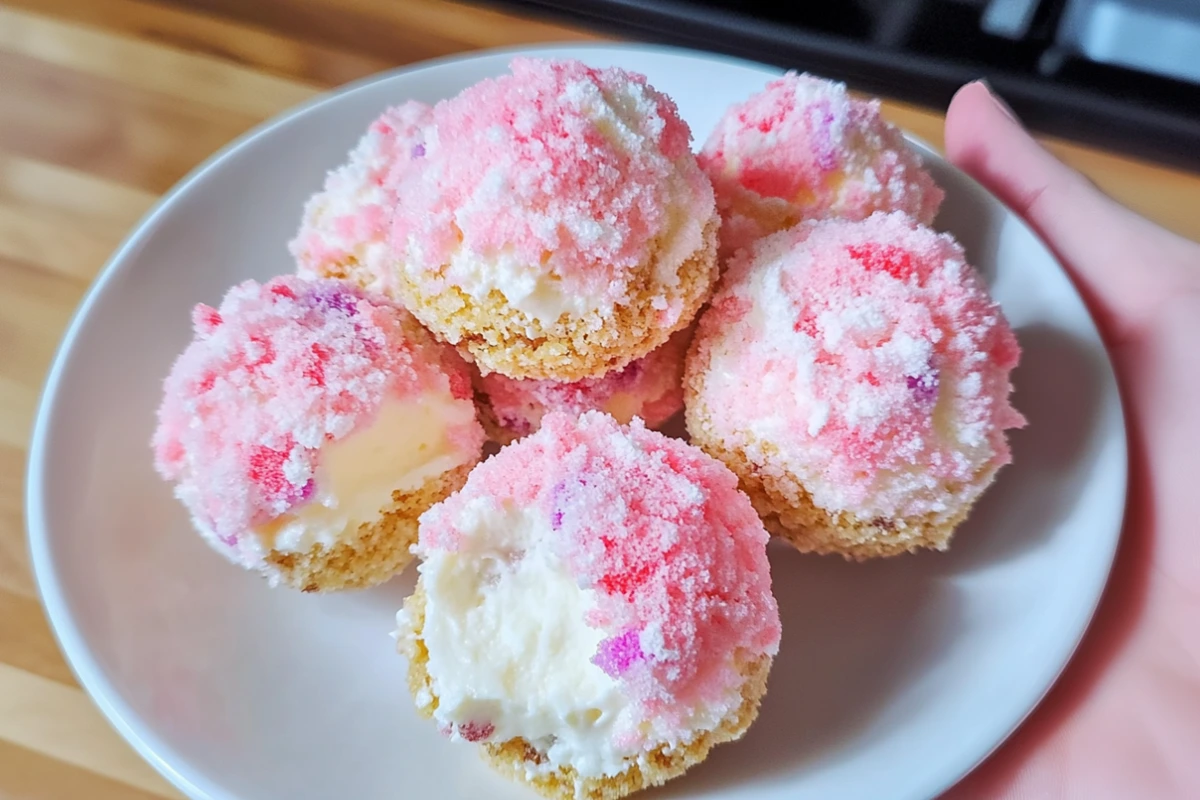 Crispy Cotton Candy Cheesecake Bombs – No-Bake Dessert Magic 