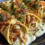 Garlic Parmesan Chicken Alfredo Wraps – Easy Creamy Chicken Tortilla Recipe
