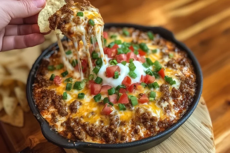 Meaty Texas Trash Dip – Cheesy Hot Dip Loaded with Beef, Beans & Bold Tex-Mex Flavor