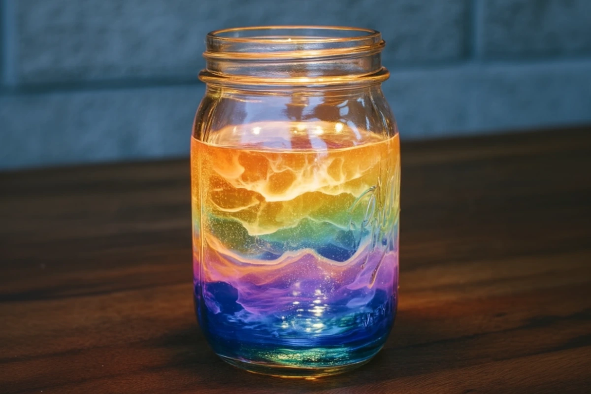 How to Make a Rainbow Lava Lamp in a Jar