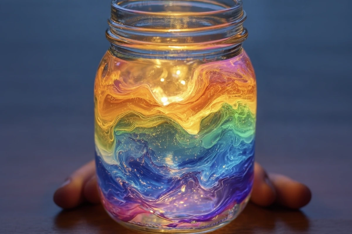 How to Make a Rainbow Lava Lamp in a Jar