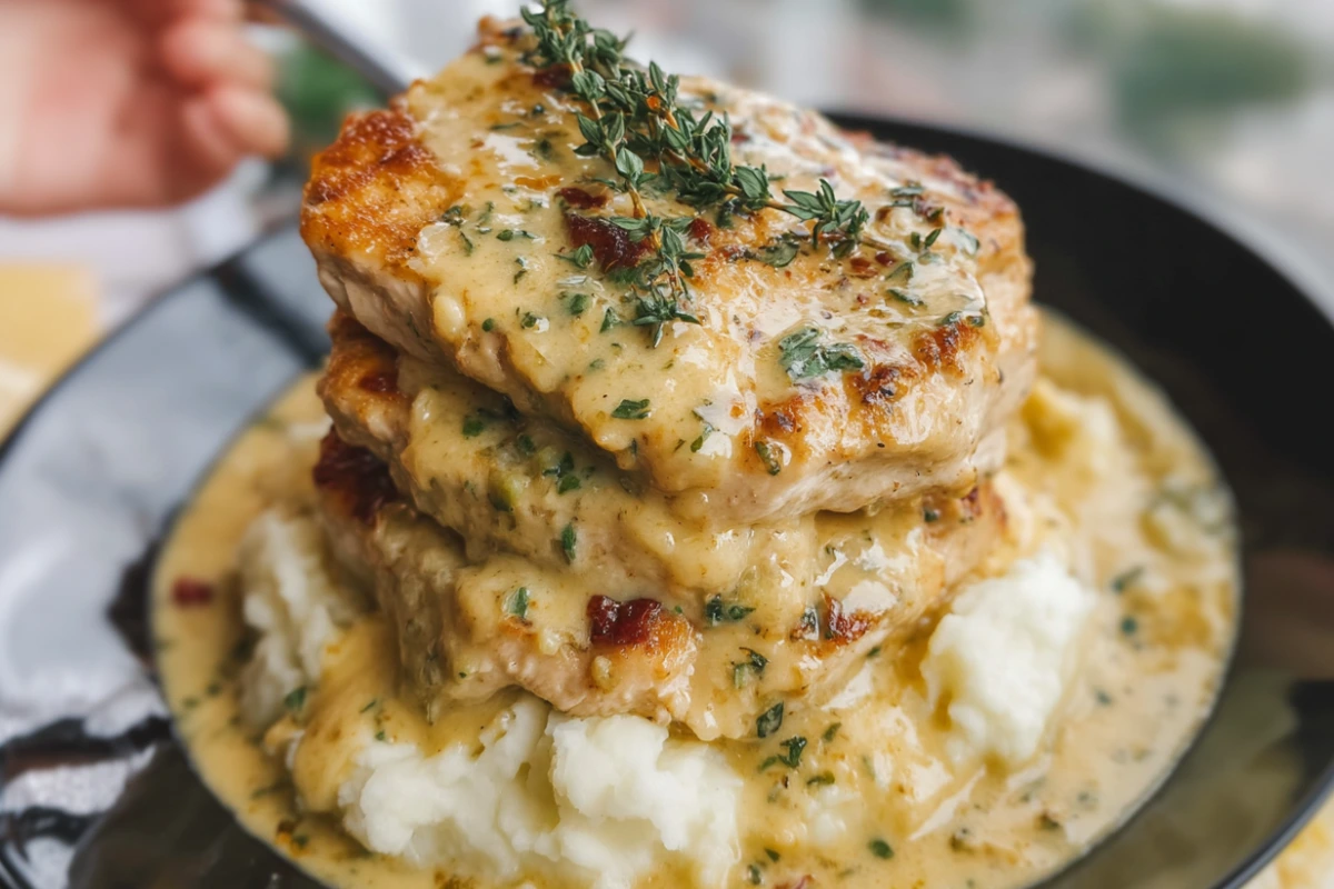 Chicken in Boursin Sauce with Garlic and Fine Herbs