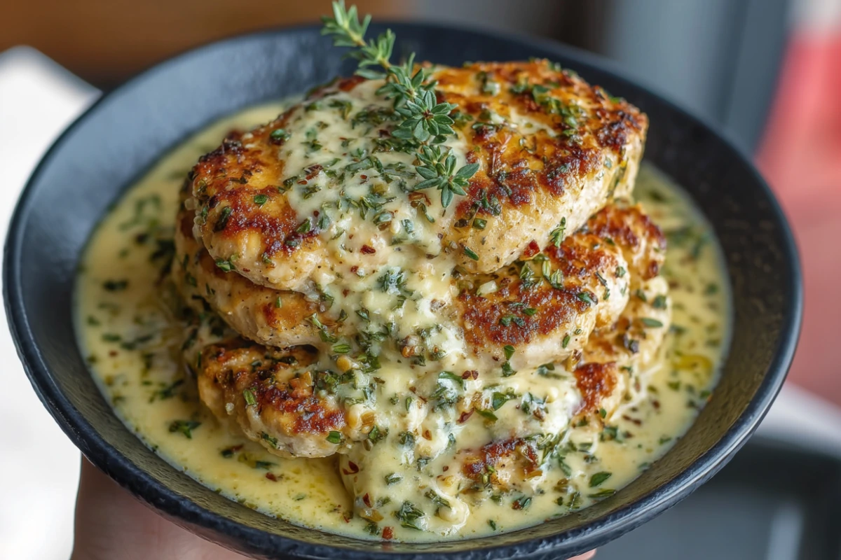 Chicken in Boursin Sauce with Garlic and Fine Herbs