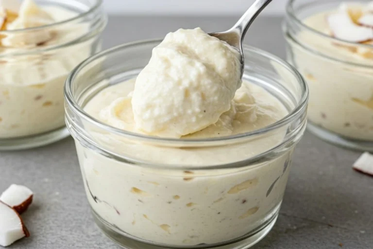 No-Bake Tropical Cottage Cheese Coconut Pudding