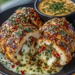 Cajun Chicken Rollups with Roasted Red Pepper Cream Sauce