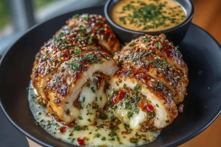 Cajun Chicken Rollups with Roasted Red Pepper Cream Sauce