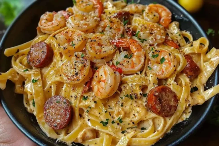 Shrimp & Smoked Sausage Pasta with Creamy Cajun Sauce