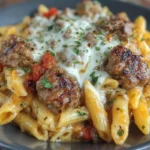Cheesy Penne with Garlic Butter Ground Beef
