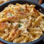 Cheesy Garlic Parmesan Chicken Pasta Skillet