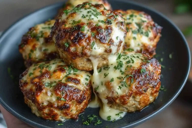 Mini Garlic Parmesan Meatloaf Muffins