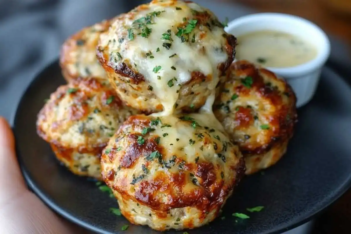 Mini Garlic Parmesan Meatloaf Muffins